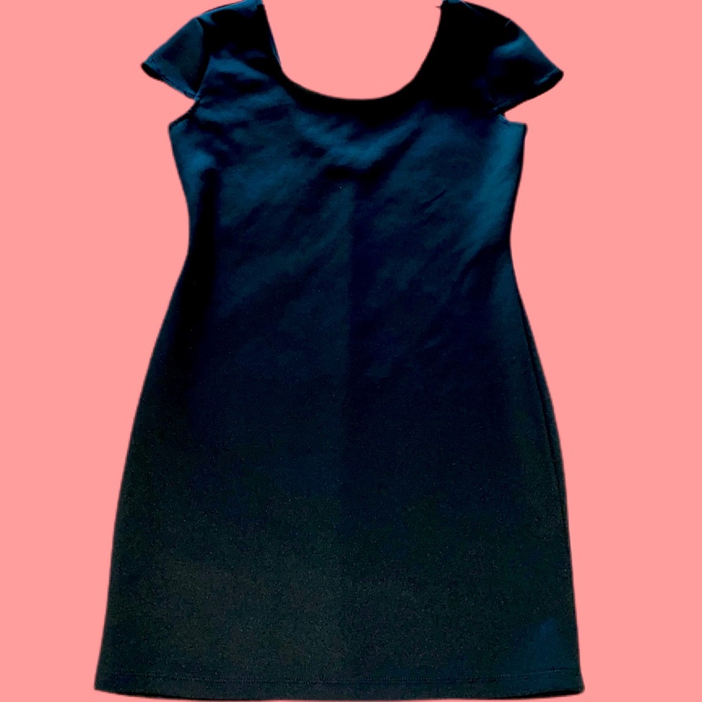 Simple black short sleeve dress from Wetseal !